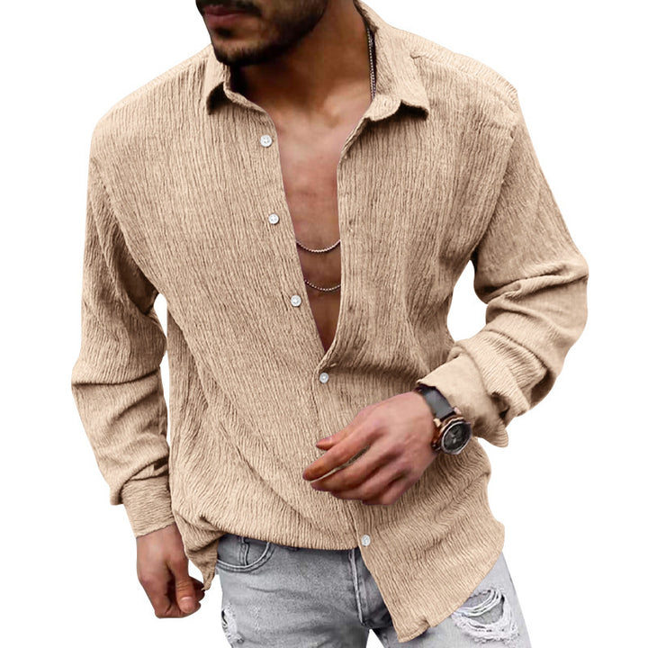 Casual long sleeve shirt for men in textured fabric with a modern look Lune London