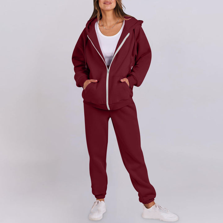 Casual women's sports set with hood and zipper Lune London