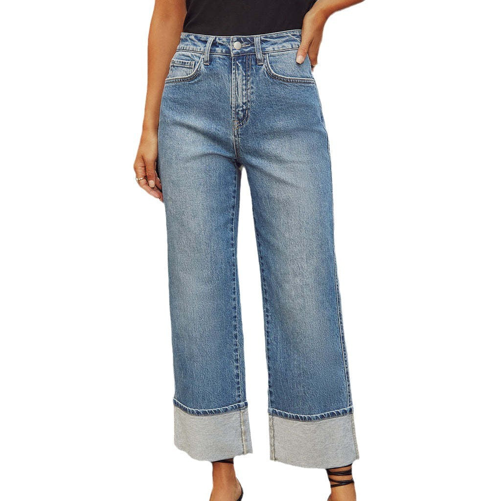 Casual fit jeans and denim for women with contrasting hems Chic & Stil