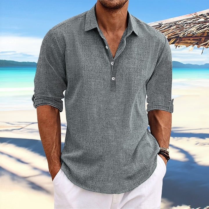 Casual long sleeve shirt for men with button placket and modern details Lune London