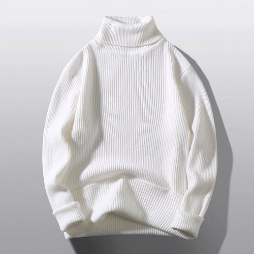 Men's Comfortable Roll-Neck Sweater Made Of Textured Knit Amarae