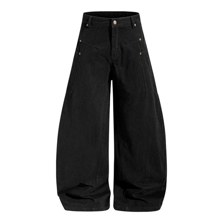 Women's Wide High Waist Canvas Culotte with Cargo Pockets and Balloon-Shaped Silhouette Amarae