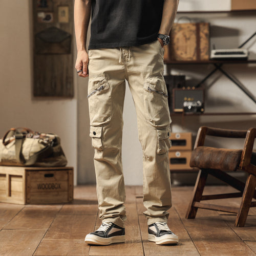 Robust cargo pants for men with versatile pockets and adjustable belt Amarae