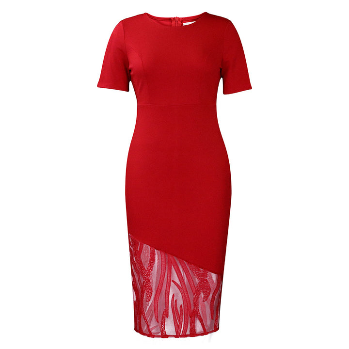 Fitted cocktail dress for women with lace detail Lune London