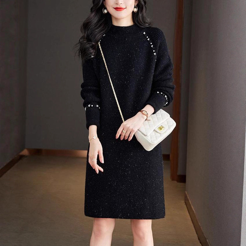 Robe tricotée pour femmes avec accent perlé élégant Chic & Stil