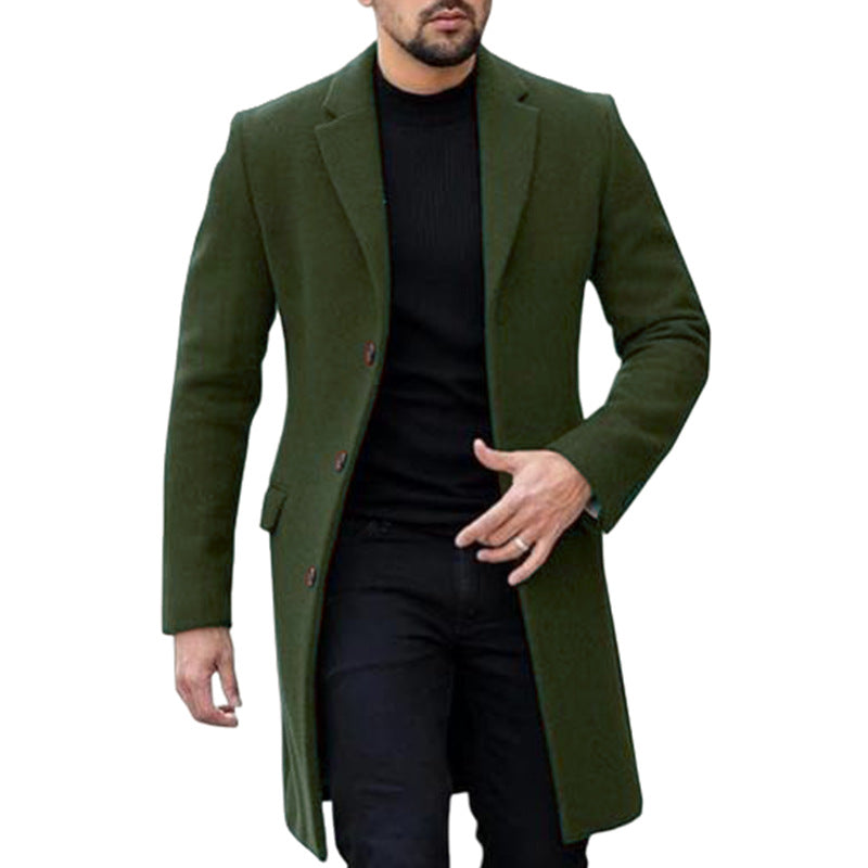 Men's Elegant Wool Coat with Modern Cut and Practical Pockets Lune London