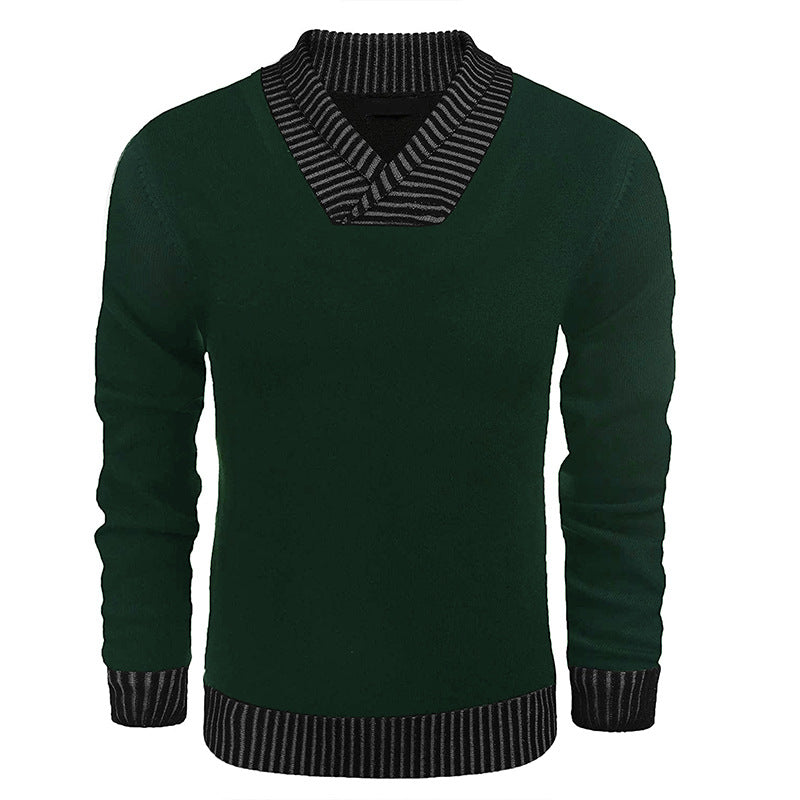 Elegant knitted sweater for men with modern shawl collar and structured top Lune London