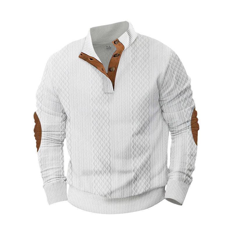 Trendy knitted sweater for men with a modern button design and a textured fabric Lune London