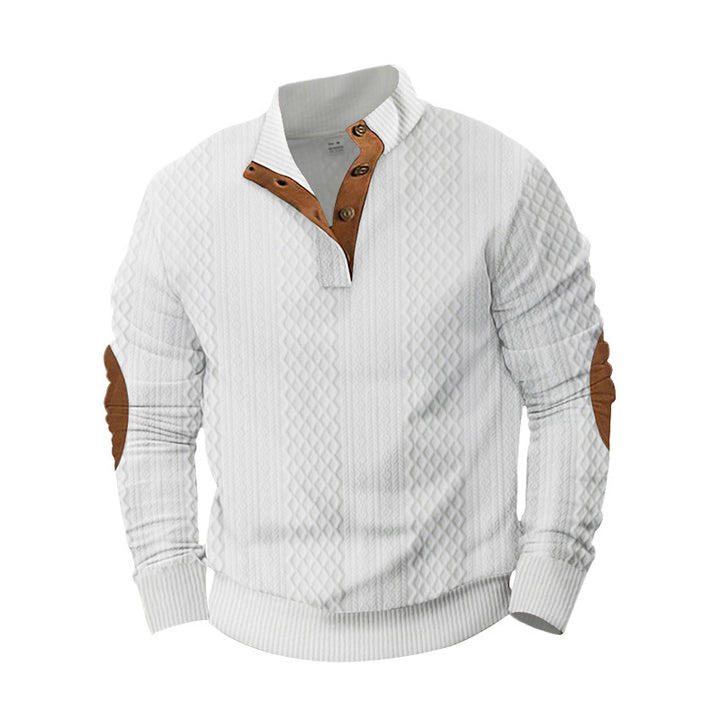 Trendy knitted sweater for men with a modern button design and a textured fabric Lune London