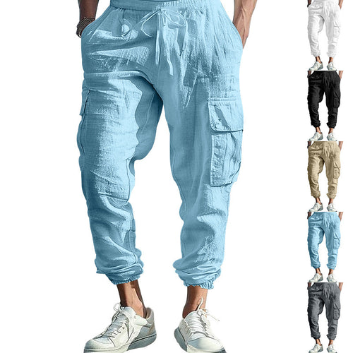 Casual cargo pants for men with elastic waistband and practical side pockets Amarae