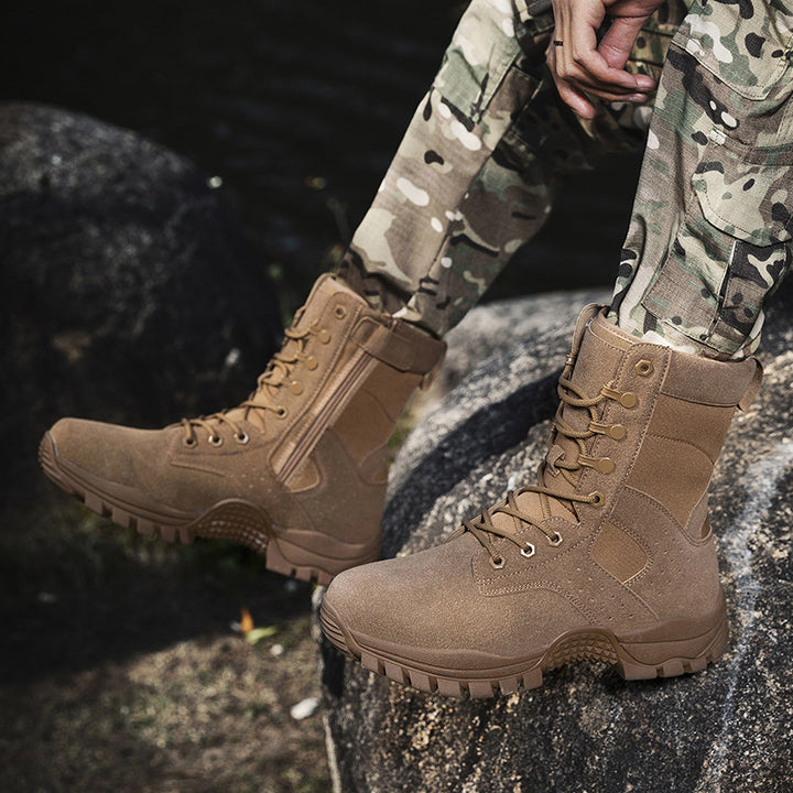 Men's high-cut insertion boots made of suede and Cordura mix with profiled multi-terrain grip Amarae