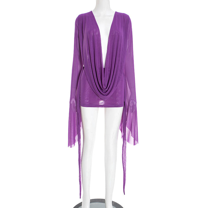 Women's Flowing Kaftan with Wide Sleeves and Deeper Neckline Lune London