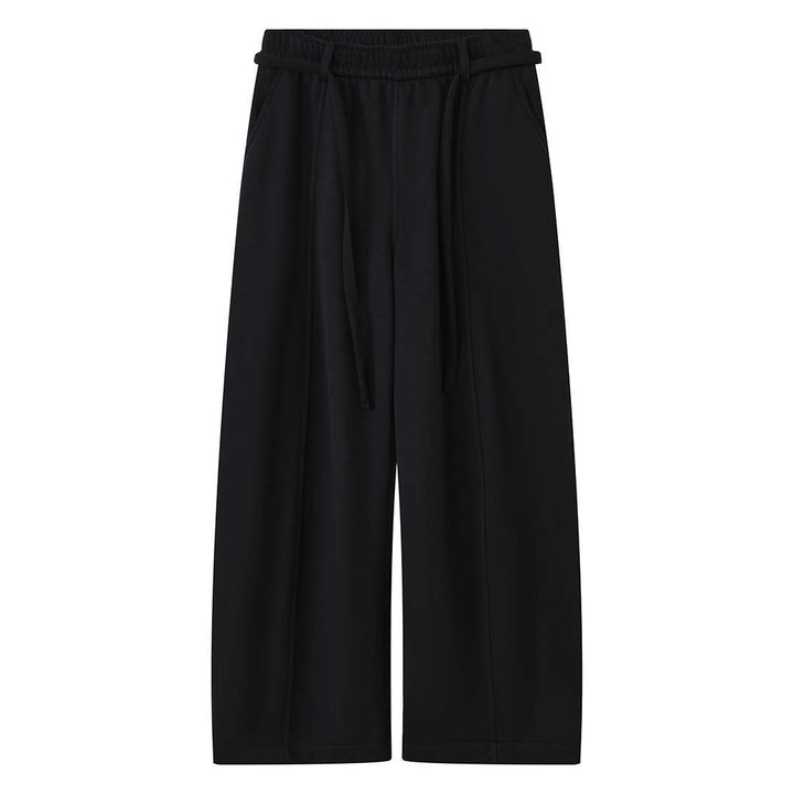 Women's Casual Extra Wide Jogging Culottes with High Waist and Drawstring