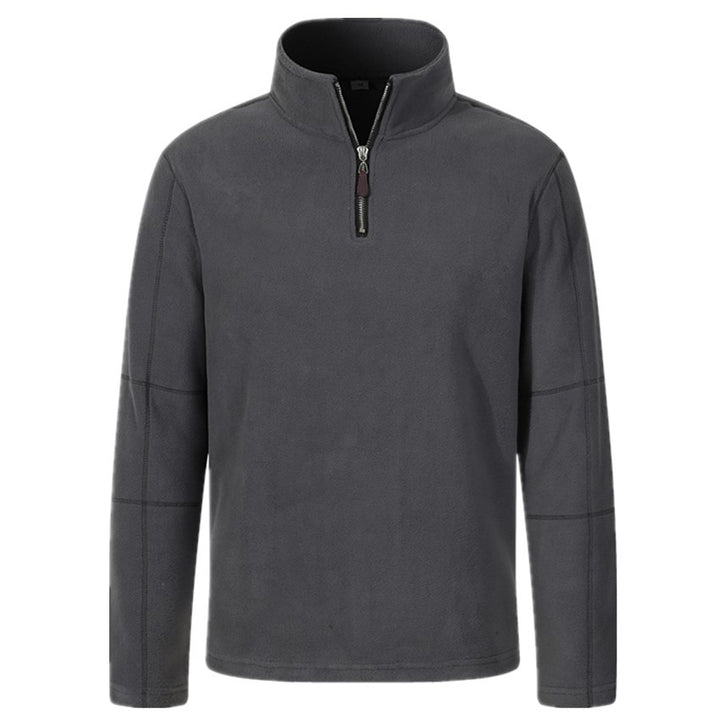 Fleece pullover for men with half-zip and high collar Lune London