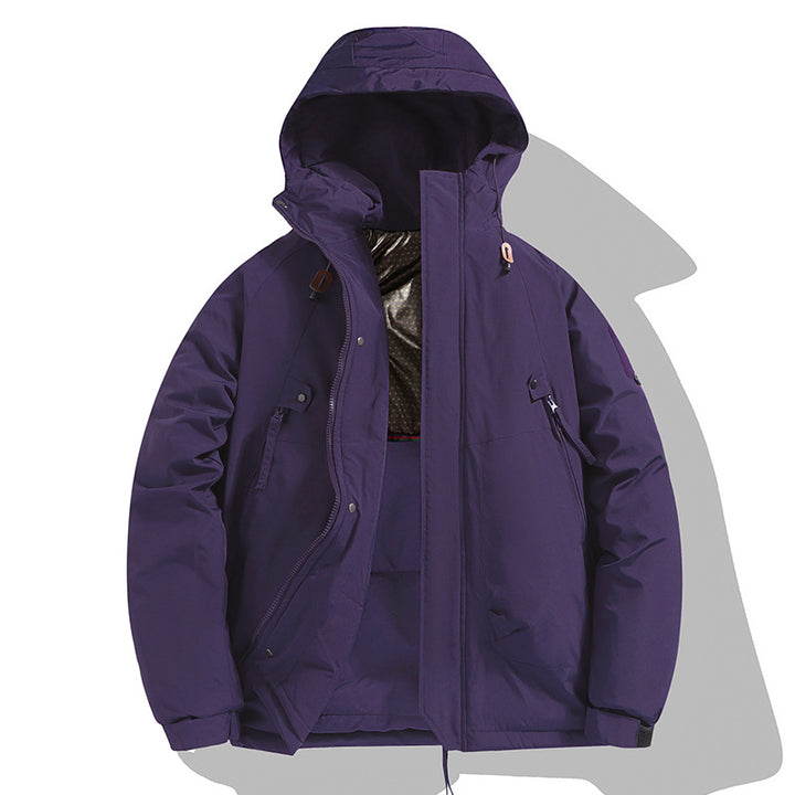 Functional jacket for men with adjustable hood and insulated interior Lune London