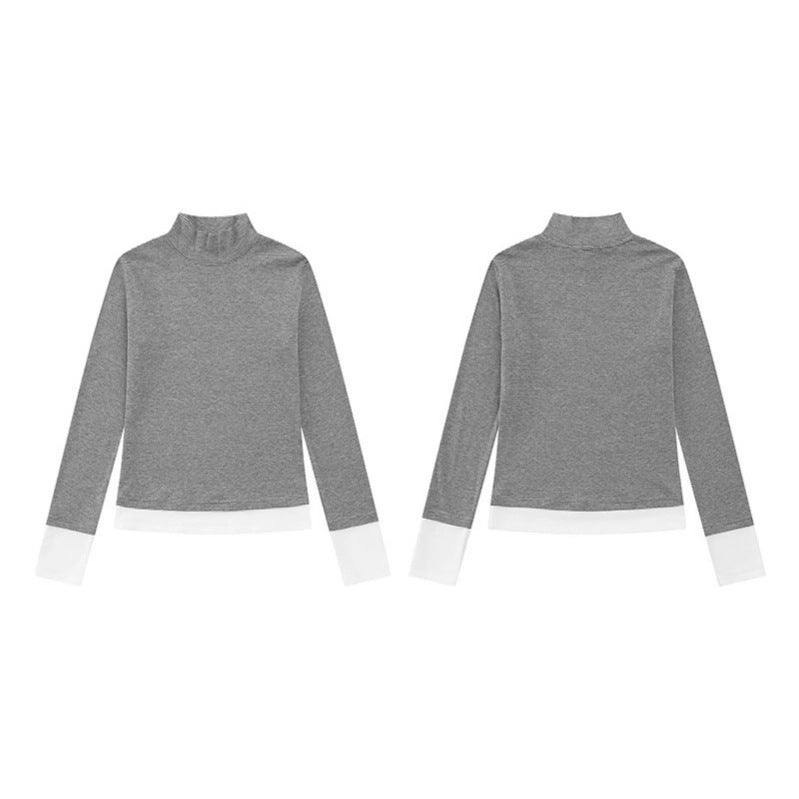 Women's turtleneck long-sleeve shirt with contrast finishes Amarae