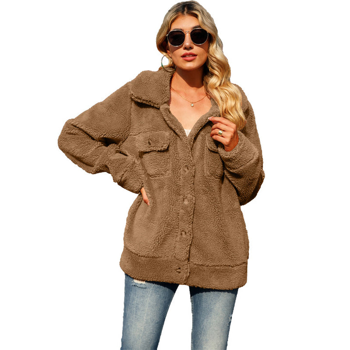 Ladies Plush Jacket with Practical Pockets and Soft Lining Amarae