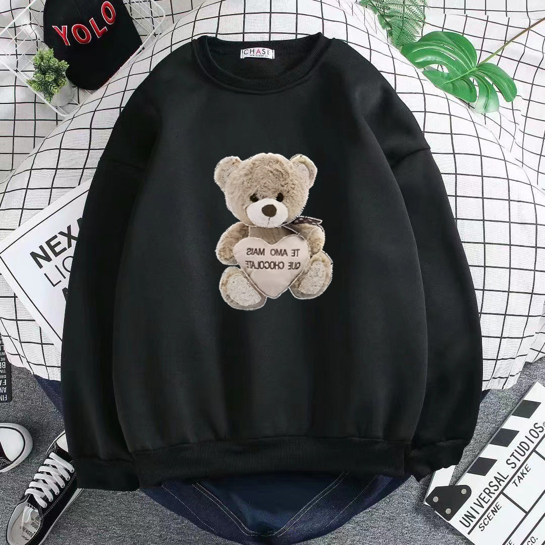 Women's sweatshirt with embroidered bear motif Chic & Stil