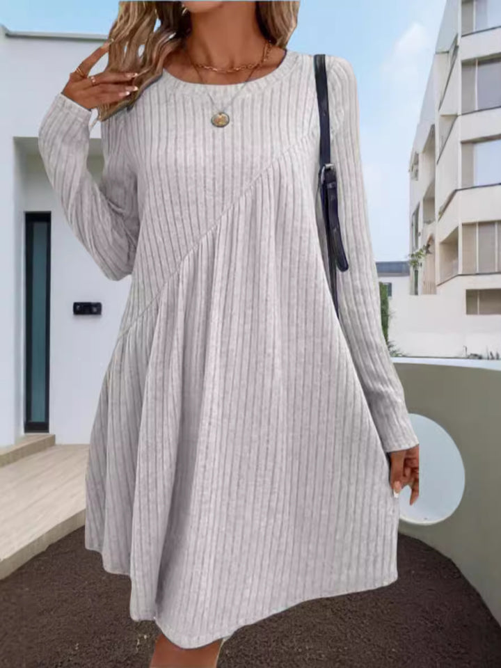 Casual rib dress for women with asymmetrical design Lune London