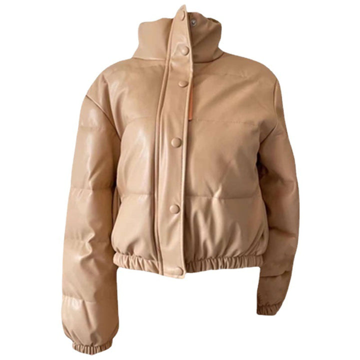 Ladies Quilted Jacket in Faux Leather Amarae