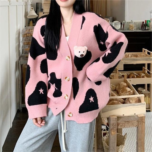 Ladies playful gilet with bear appliqué Amarae