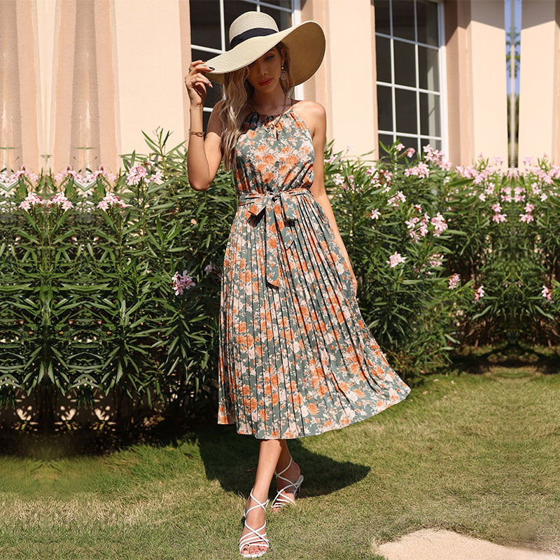 Lune London Women's Floral Maxi Dress with Waist Cord