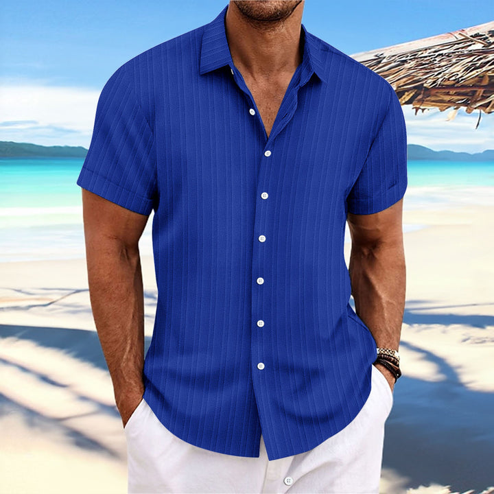 Casual short-sleeved striped shirt for men Amarae