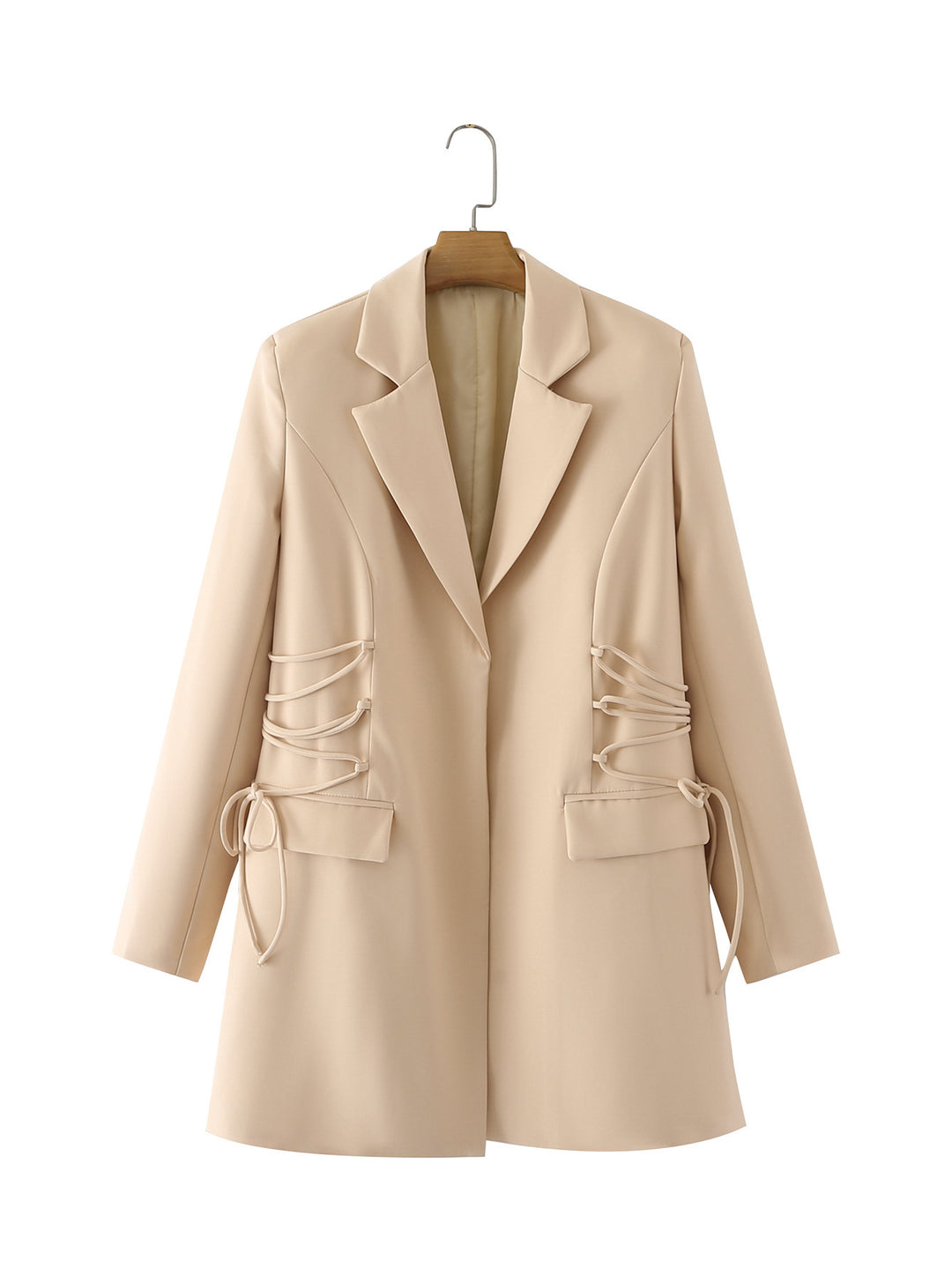 Trendy women's jacket with refined lace details and practical pockets Lune London
