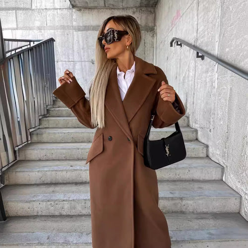Women Oversized Wool Coat Elegant Amarae