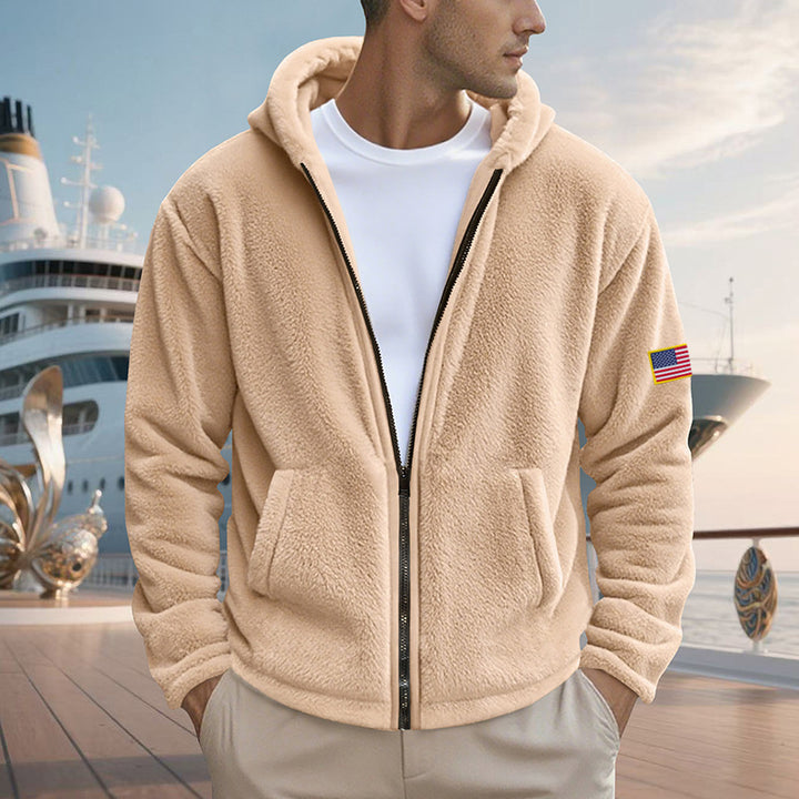 Men's Fleece Hoodie with practical pockets and modern zipper Amarae