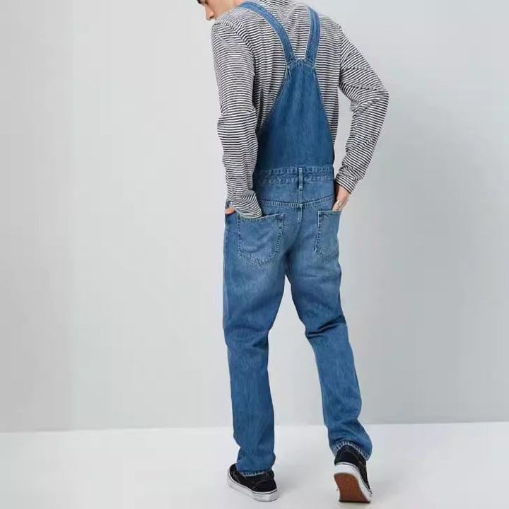 Vintage denim overalls for men with adjustable straps and practical pockets Lune London