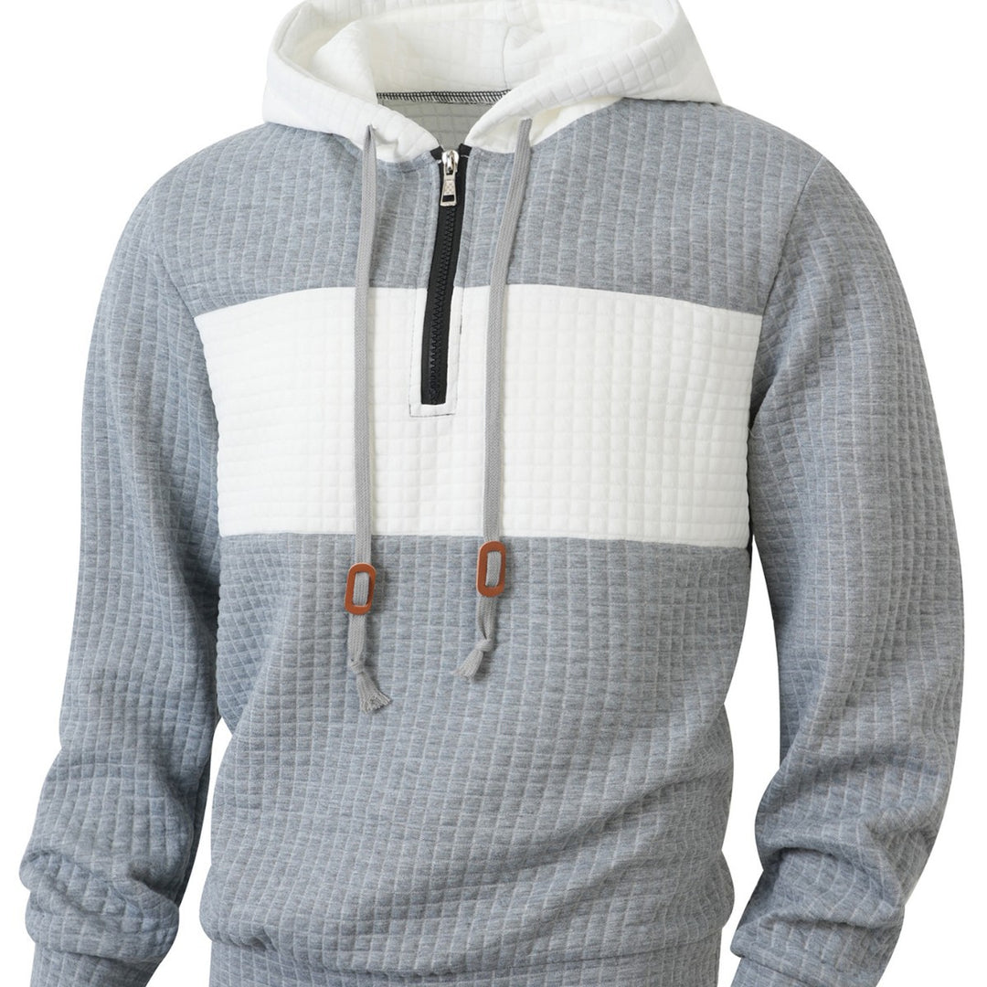 Men's Hoodie with 1/4 zipper and structured design Lune London