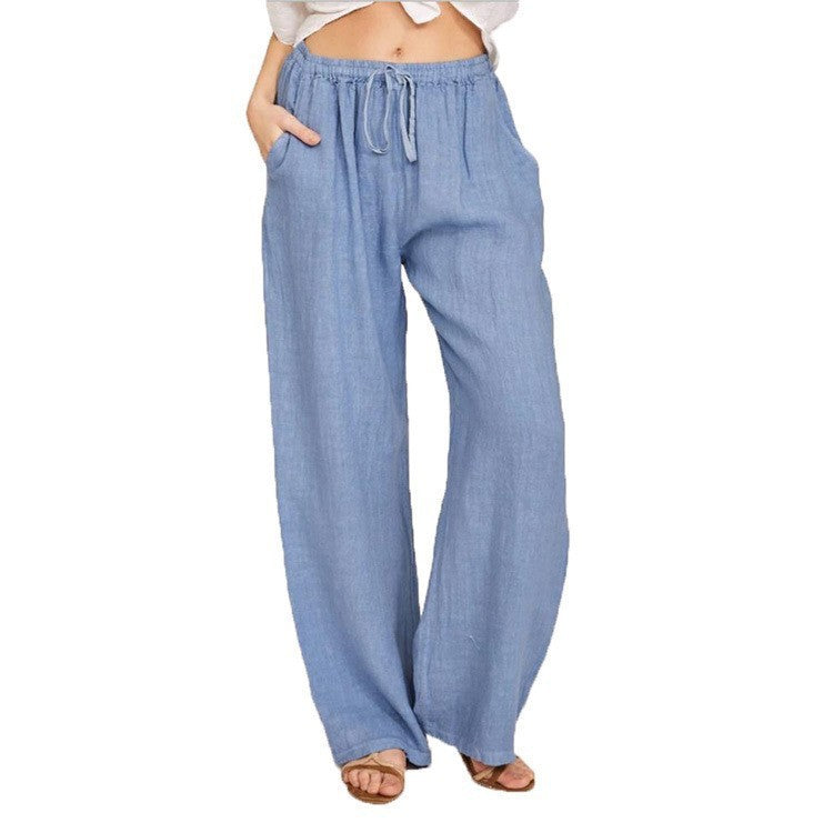 Wide linen trousers for ladies Lune London