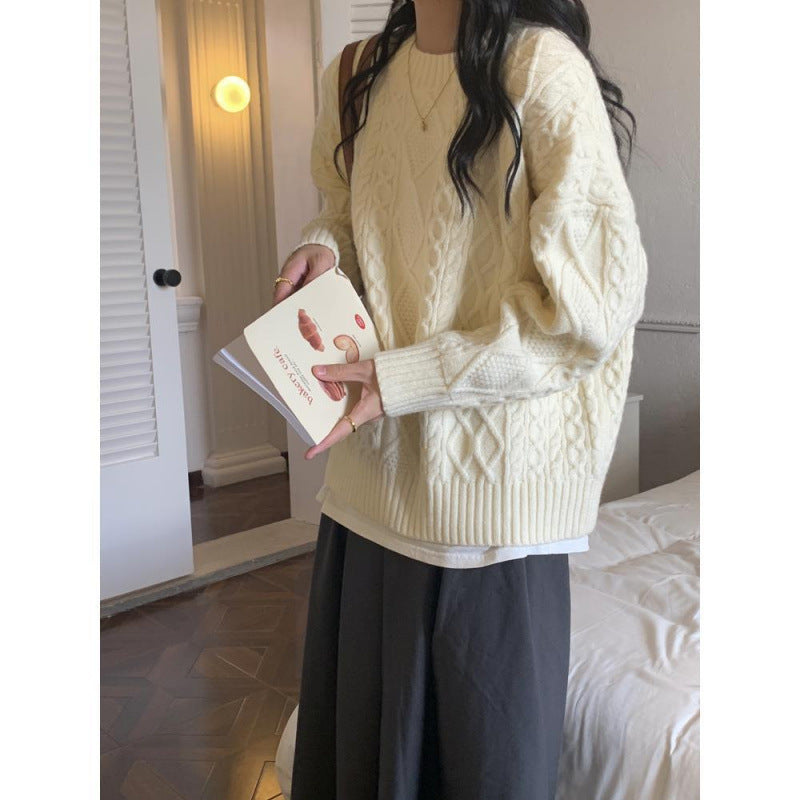 Pull en tricot épais pour femme avec motif texturé Chic & Stil
