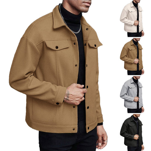Trendy overshirt for men with practical pockets and snap closure Amarae