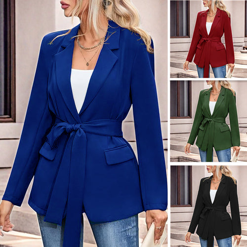 Women elegant blazer with belt Amarae