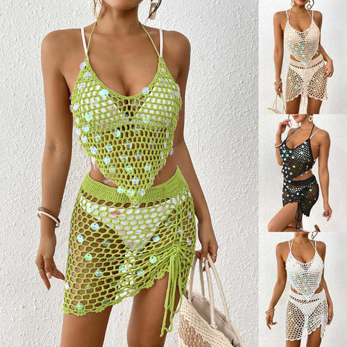 Amarae crochet bikini set with beads for women