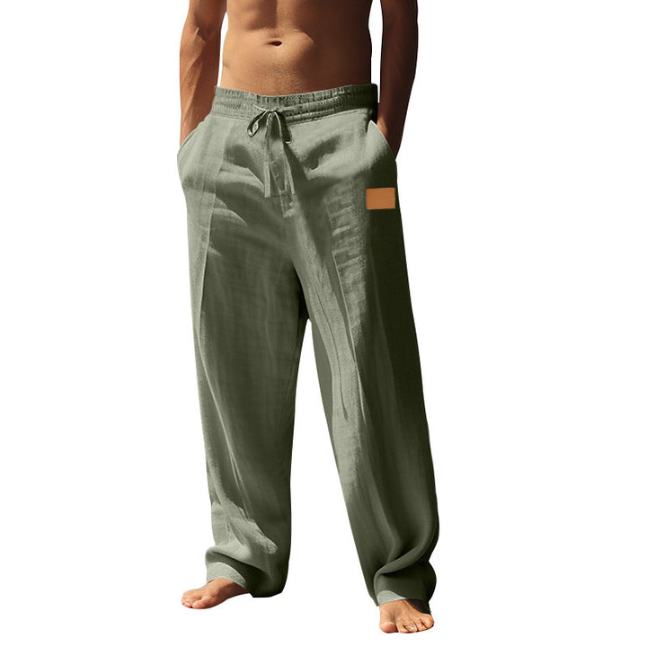 Light linen trousers for men with elastic waistband Lune London