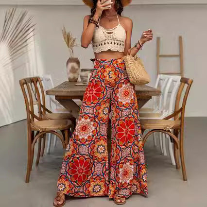 Amarae floral pattern wide Palazzo pants for ladies