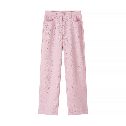 High-waisted carrot pants for women with textured pattern Amarae