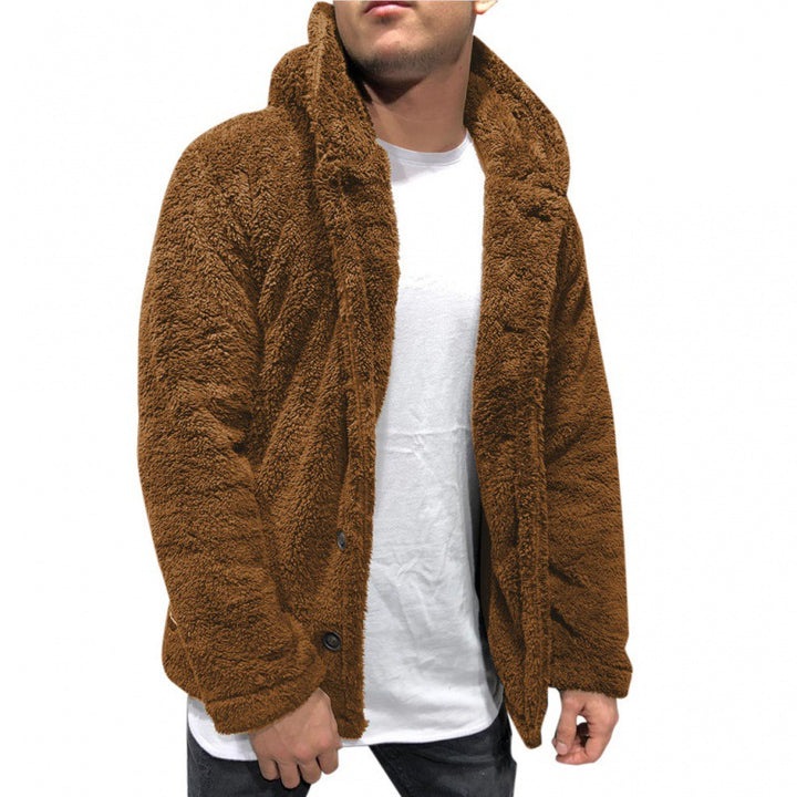 Men's fleece jacket with hood and button closure Lune London