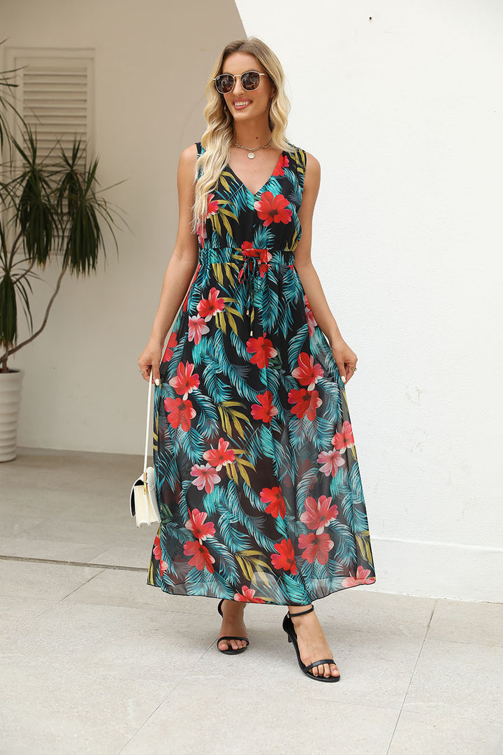 Women Flowers Long Maxi Dress Lune London