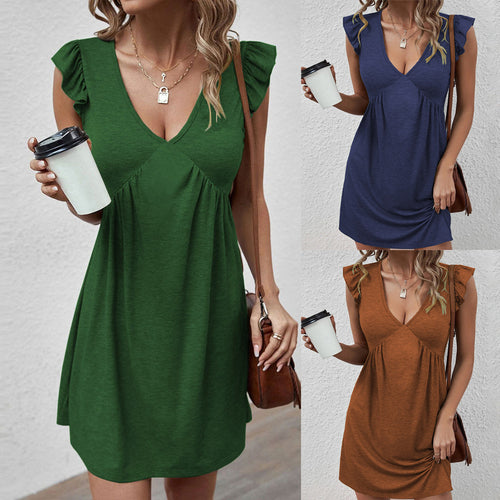 Robe décontractée pour femme avec décolleté en V et découpes froncées Chic & Stil