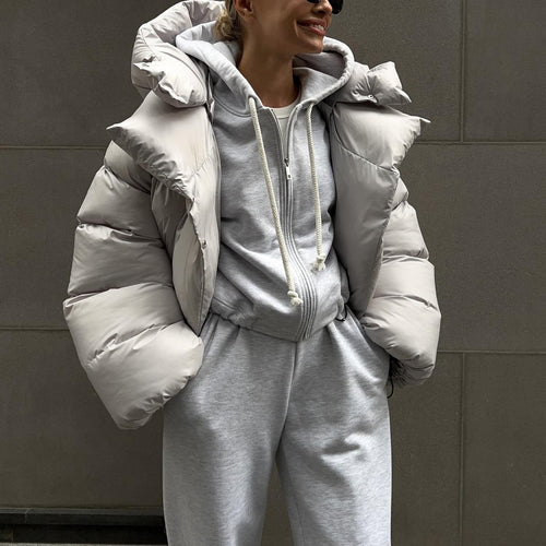 Women Fashionable and Warm Down Jacket with Removable Hood Insert Amarae