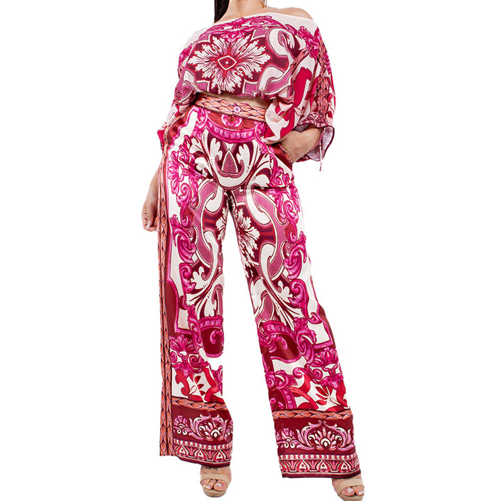 Ensemble Élégant pour Femmes avec Pantalon Large et Motif Élégant Chic & Stil