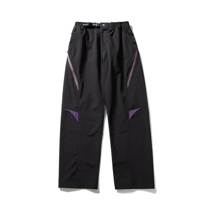 Men's Technical Cargo Pants with Elastic Waistband, Integrated Belt, and Contrasting Inserts Amarae