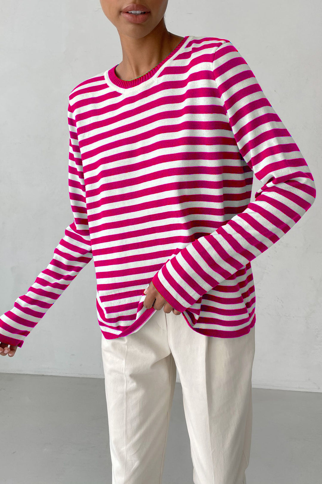 Striped long-sleeve T-shirt for women Lune London