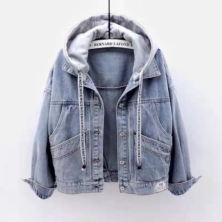 Veste en jean pour femmes avec hoodie intégré Chic & Stil
