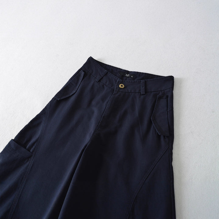 Women's Cropped Cargo Pants with High Waist, Wide Leg, and Flap Pockets Amarae