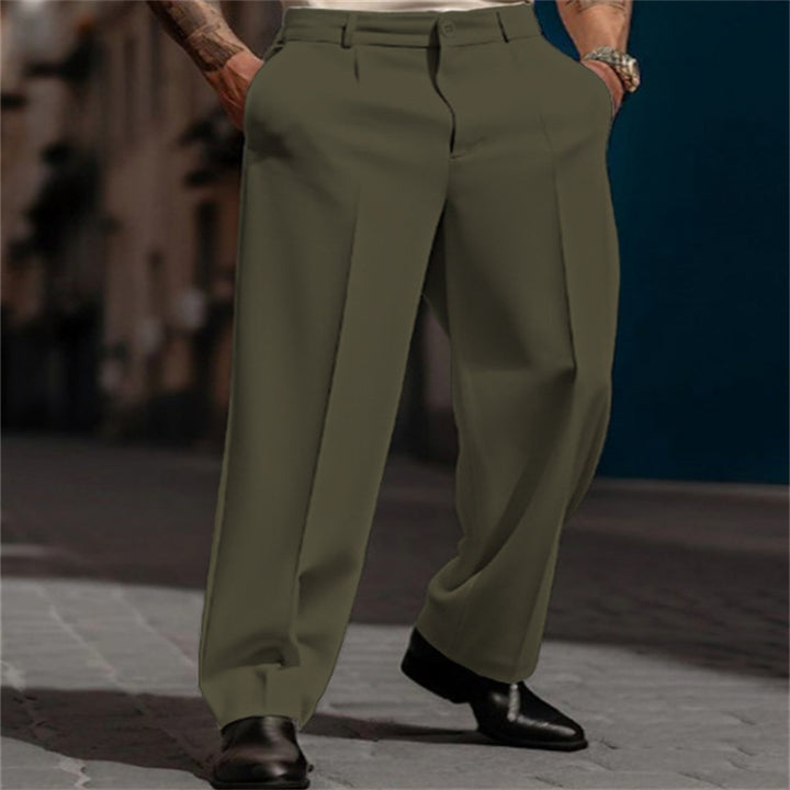 Classic high-waisted wide-leg suit pants for men Lune London